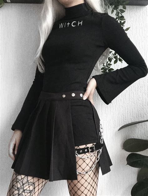 Punk Rave Black Street Fashion Gothic Punk Pleated Plaid Mini Skirt
