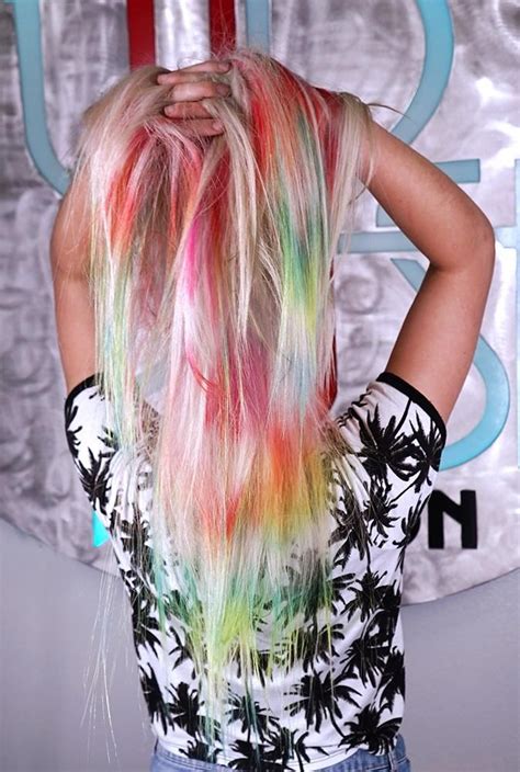 new trend psychedelic tie dye haircolor technique tie dye hair dip dye hair creative hair color