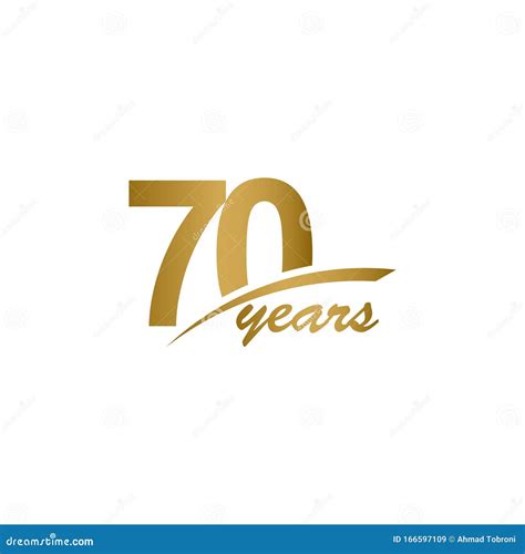 70 Years Anniversary Elegant Gold Line Celebration Vector Template