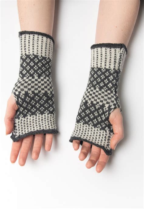 Fair Isle Merino Wool Knitted Gloves Etsy