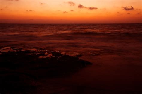 Orange Sea Sunset Free Stock Photo Public Domain Pictures