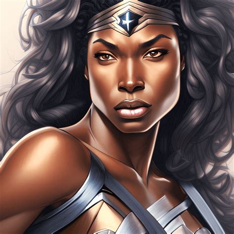 African American Wonder Woman Portrait · Creative Fabrica