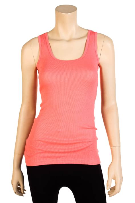 Womens Tank Top 100 Cotton Heavy Weight Ribbed A Shirt Basic Workout S M L Xl Ebay