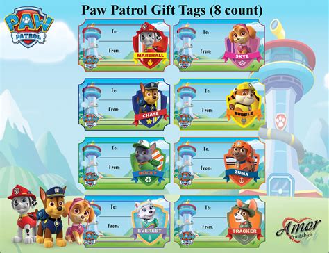 Paw patrol printables + signage. Paw Patrol Gift Tags Paw Patrol Party Printables Printable