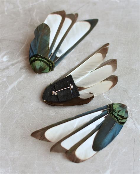 Magpie Feather Lapel Pin Brooch