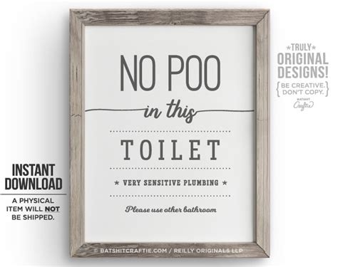 Printable Do Not Flush Poo Bathroom Sign Poop Septic System Etsy Hong