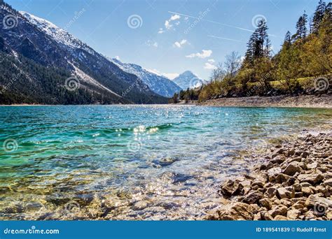 Lake Plansee In The Alps Of Austria On A Day In Autumn Stock Image