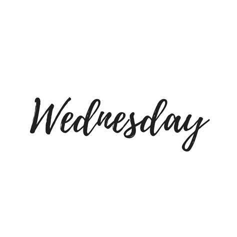 The Word Wednesday Written In Black Ink On A White Background