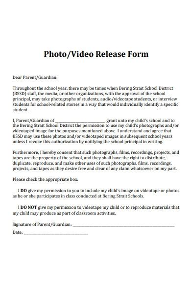 photo release form   ms word