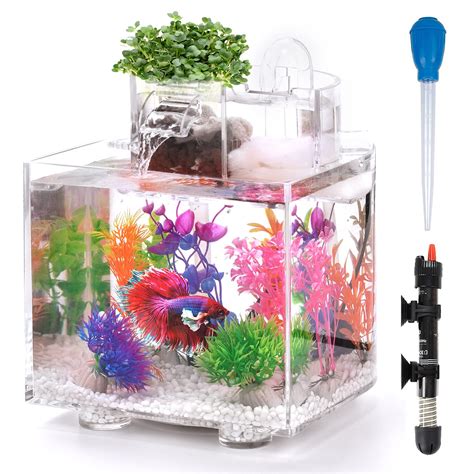 Betta Fish Tank 16 Gallon Aquarium Upgrade Hydroponics Growing