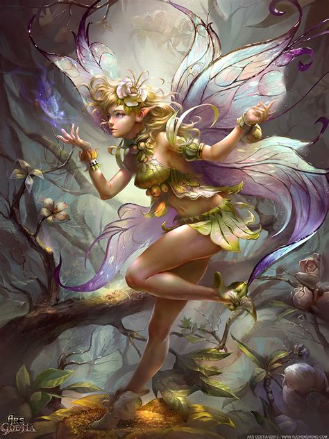Fairy Fantasy Forest Tree Flower Girl Wings Wallpaper