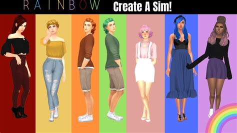 Rainbow Cas 🌈 Create A Sim The Sims 4 Youtube