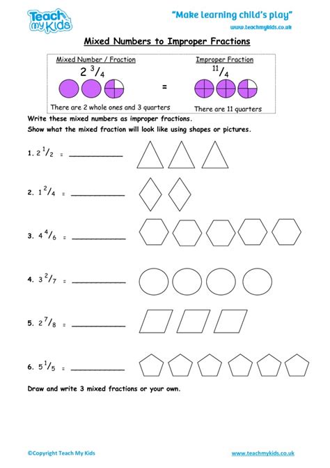 Mixed Numbers To Improper Fractions Worksheet Ks2