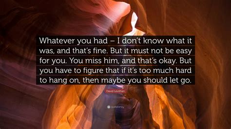 David Levithan Quote “whatever You Had I Dont Know What It Was And