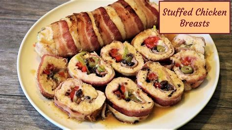 Stuffed Chicken Breast Wrapped With Bacon Easy And Delicious Youtube