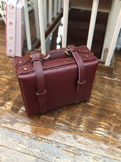 Miniature Suitcase Small Faux Leather Suitcase Mini Luggage Etsy