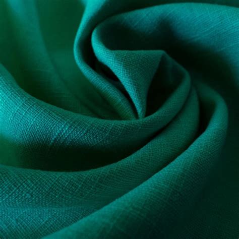 Emerald Green 100 Linen Fabric — Tissus En Ligne