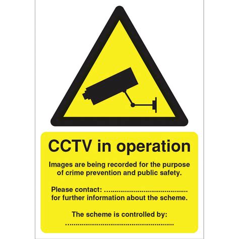 Cctv Data Protection Act Compliant A5 Self Adhesive Warning Sign