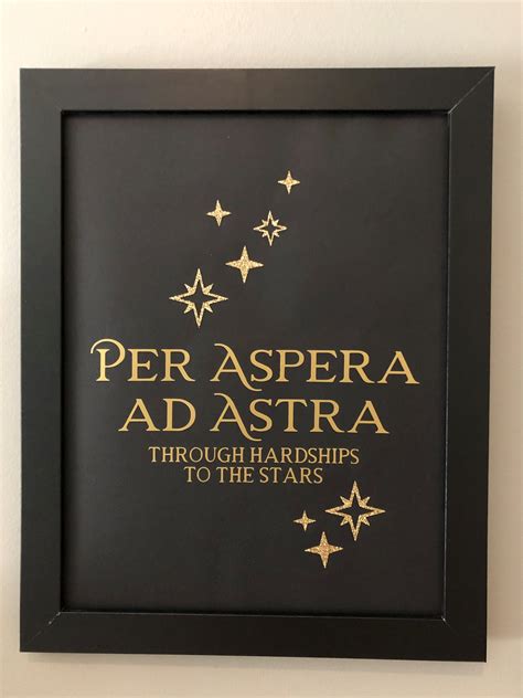 Per Aspera Ad Astra Through Hardships To The Stars Pierce Etsy
