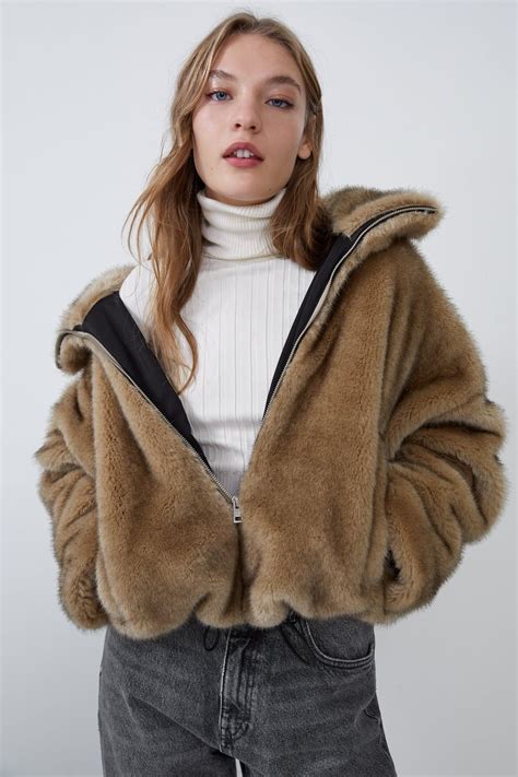 Faux Fur Jacket Jackets Woman Zara United Kingdom Pelzjacke