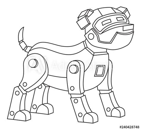 Robo dog, paw patrol, cartoons, tv, series, canadian, animated, television. "Robot dog. Printable coloring page for kids." Stock image ...