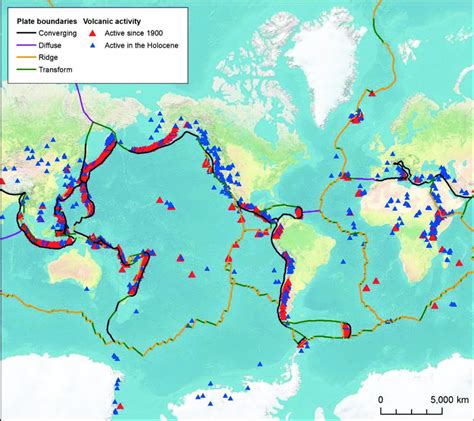 2 Global Map Of The Distribution And Status Of Holocene Volcanoes As