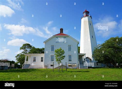 sandy hook nk 16 jul 2020 view of the historic sandy hook lighthouse located on the grounds