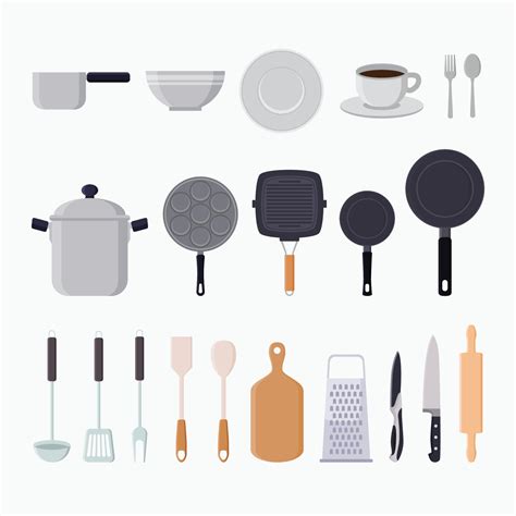 Kitchen Tools Graphic Elements Flat Vector Illustration 2383052 Vector
