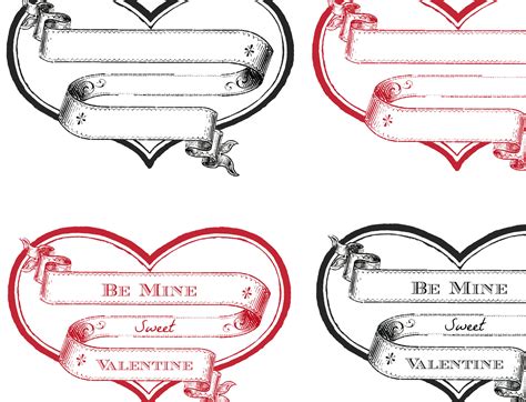Gorgeous vintage flower cartouche printable cd case calendar with tutorial. Free Printable Heart Labels - The Graphics Fairy