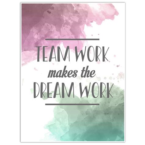 Teamwork Makes The Dream Work Poster Wall Art Handmade