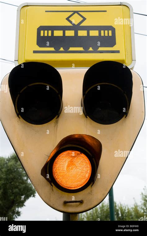 Traffic Signal Stop Lights Warning Signal Light Where Krakow Trams