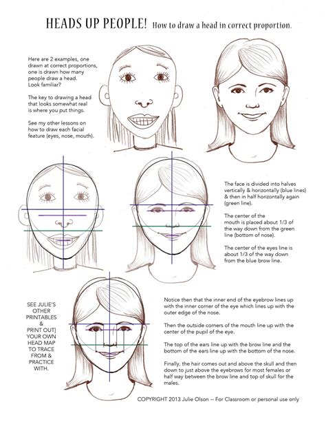 Julie Olson Books Author Illustrator How To Draw A Face Head