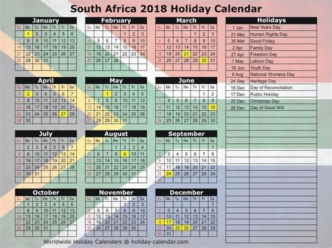 Public holidays in malaysia are regulated at both federal and state levels, mainly based on a list of federal holidays observed nationwide plus a few additional holidays observed by each individual state and federal territory. South Africa 2019 / 2020 Holiday Calendar | Holiday ...