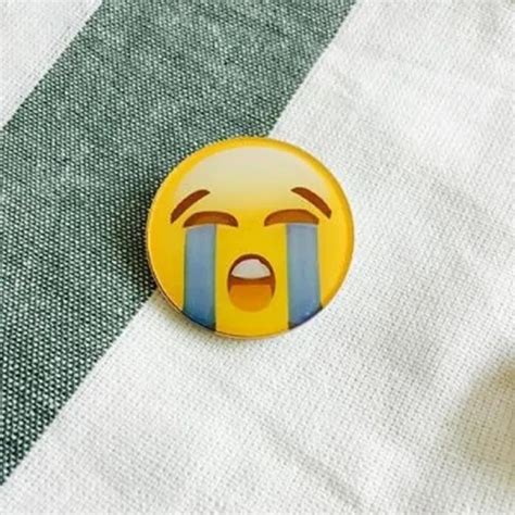 Emoji Crying Acrylic Badge Pin Badges Backpack Brooches Uk Stock