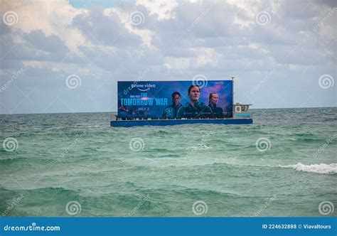 Floating Advertising Poster At South Beach 40 Editorial Stock Photo