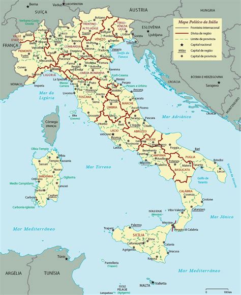 Mapa Da Itália Cidades Estados Por Região Mapa Político Em 2021