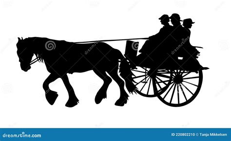 Horse Carriage Silhouette Stock Vector Illustration Of Vintage 220802210