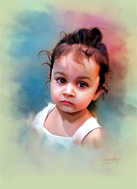 Baby Portrait Portrait Painting Baby Painting Indian Paintings