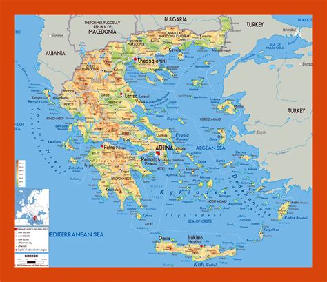 Physical Map Of Greece 2 