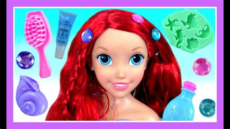 Disney Princess Ariel Bath Time Styling Head Pool Party Bath Toys Water Toys Bath Time Fun