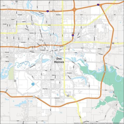 Des Moines Map Iowa Gis Geography