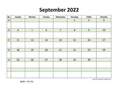 September 2022 Editable Calendar