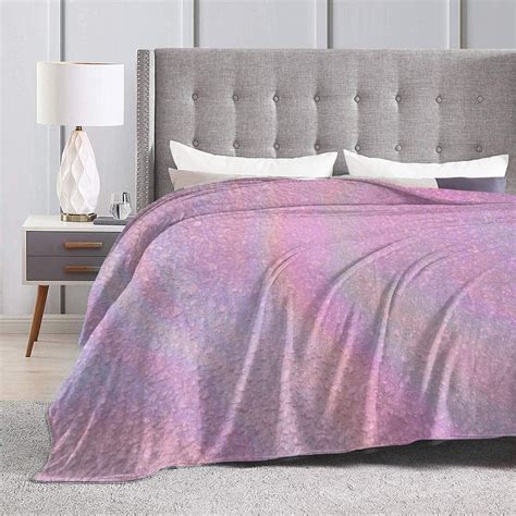 Mtm T Flannel Fleece Lavender Background Blanket Throw Size