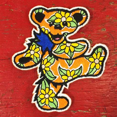 Grateful Dead Flower Dancing Bear Vintage Patch Ne Gem