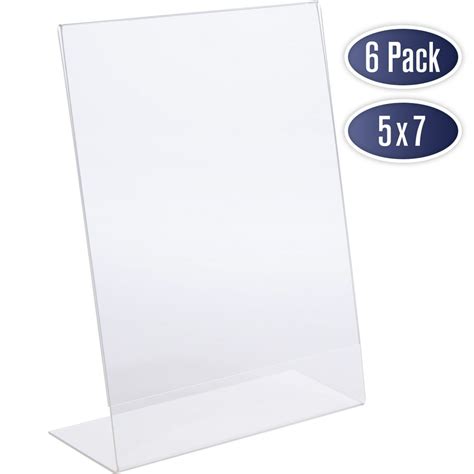 slant back acrylic sign holder 5x7 clear picture frame stand 5 x 7 inches photo frames