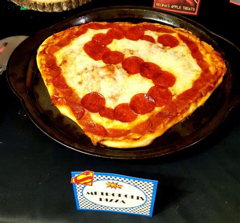 Superman Pizza For Superhero Party Food Superhero Party Party