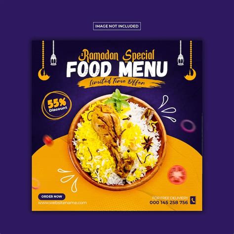 Premium Psd Ramadan Food Menu Social Media Post Template Premium Psd