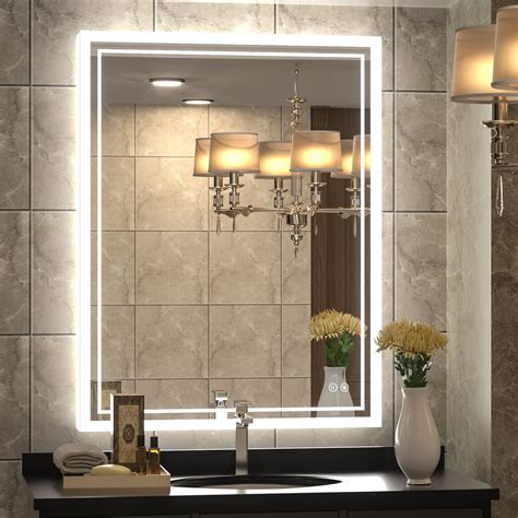 Buy Tokeshimi 36 X 28 Inch Led Bathroom Mirror Backlit Vanity Mirror With Lights Wall Ed Anti