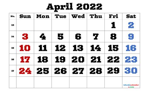 Free April 2022 Calendar Cute Pdf And Image Calendar With Week