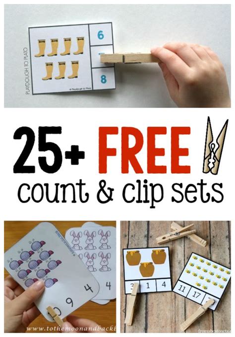 25 Sets Of Count And Clip Cards The Measured Mom Math Centers